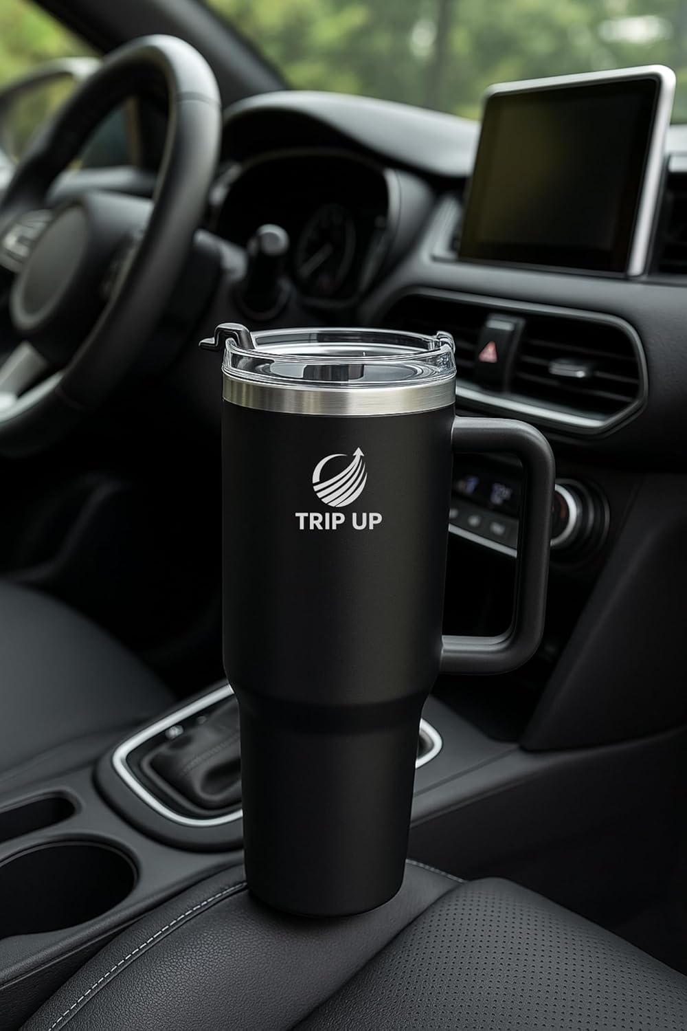 Trip Up Thermobecher Edelstahl, BPA-frei, Spülmaschinenfest, Auslaufsicher 40oz (Jet Black)