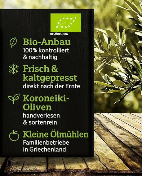 Asterius griechisches Bio Olivenöl extra nativ - Nachhaltige Bag in Box (3 Liter)