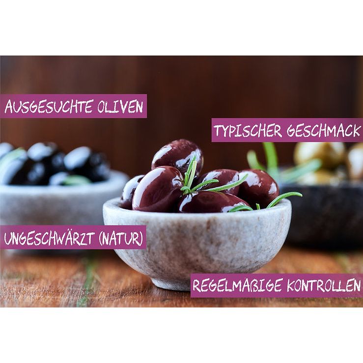 Lamda Estate - Kalamata Oliven 3x 250g (750g)