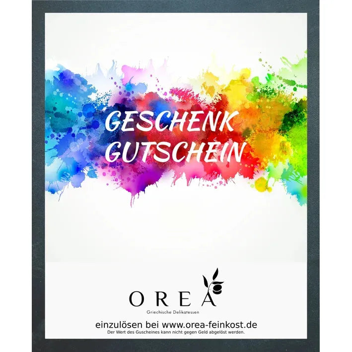 OREA-FEINKOST GESCHENK GUTSCHEIN - griechischer gutschein