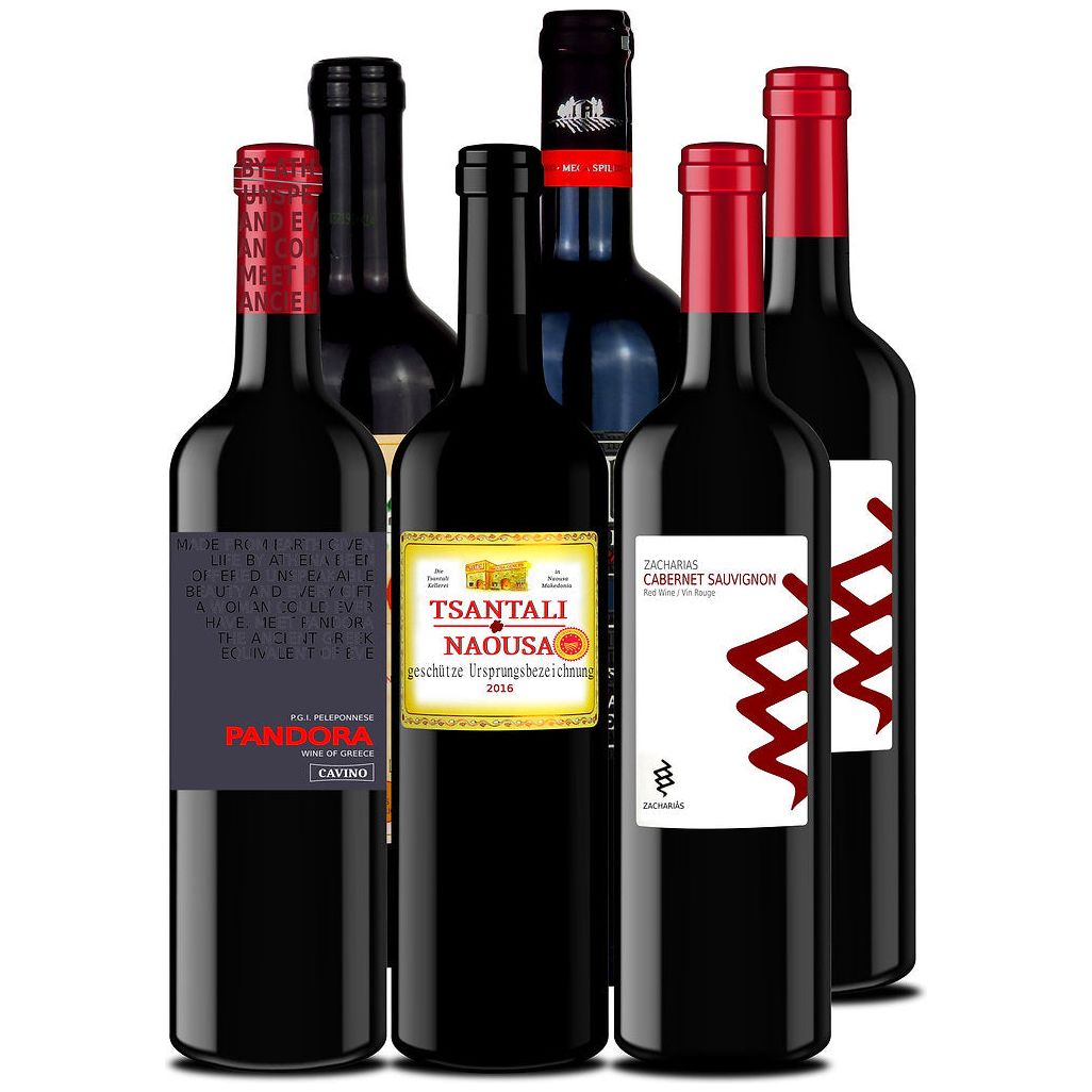 Probierpaket 6x griechischer Rotwein – OREA-FEINKOST