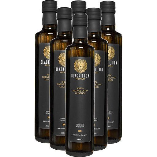 Black Lion Kreta Bio griechisches Olivenöl extra nativ 6x500ml (3L.)