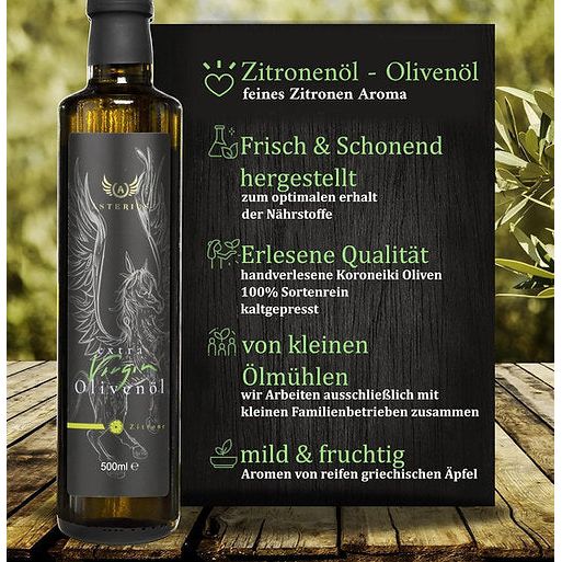 Griechsiches Bio Olivenöl & Olivenöl mit Zitrone Probierset 2x500ml