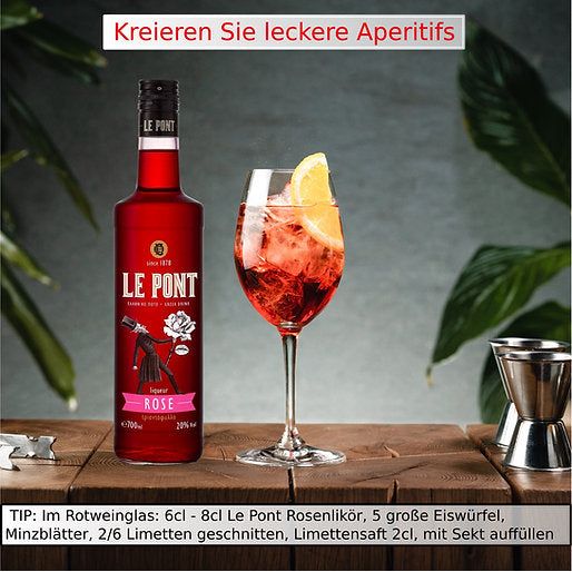 Rosenlikör 700ml mit 2 Noising Gläser