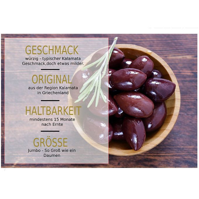 Lamda Estate - Kalamata Oliven schwarz (Jumbo) 1Kg
