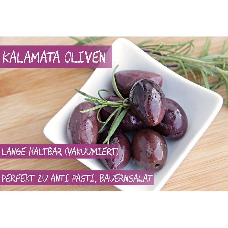 Lamda Estate - Kalamata Oliven 3x 250g (750g)