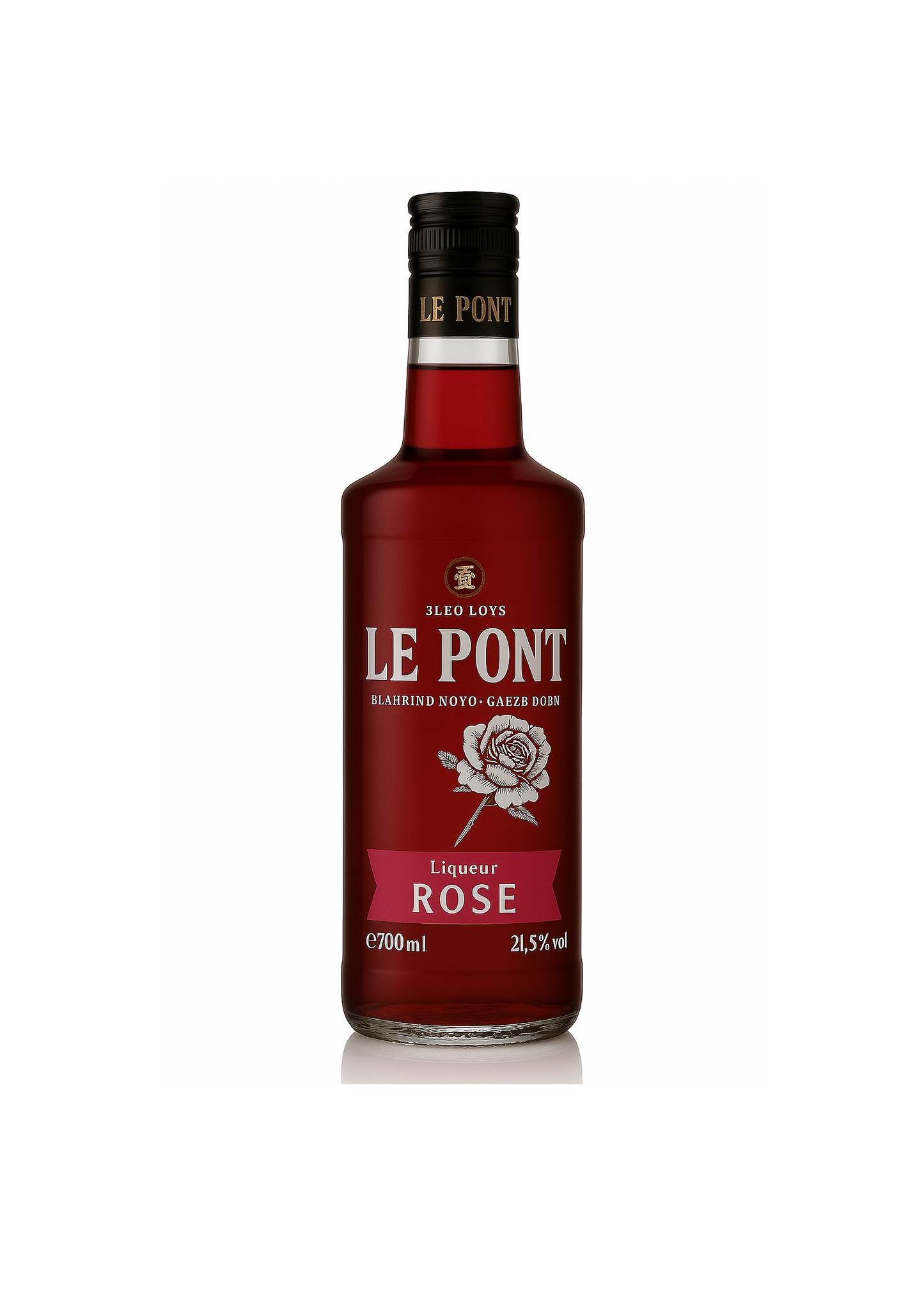 Le Pont Rosenlikör 700 ml – Blumiger Likör mit Rose, 21,5 % vol