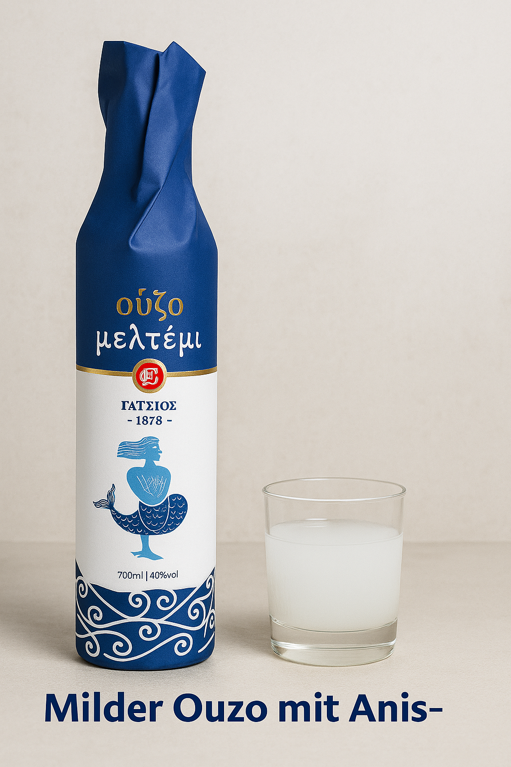 Ouzo Meltemi – Premium Ouzo aus Griechenland mit Anisgeschmack, 700 ml, 40 % vol.