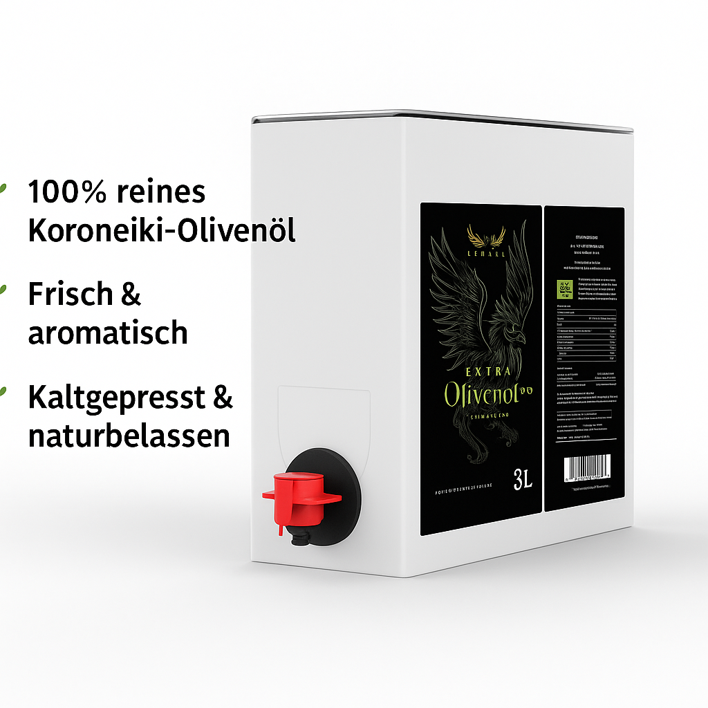 Asterius griechisches Bio Olivenöl extra nativ - Nachhaltige Bag in Box (3 Liter)