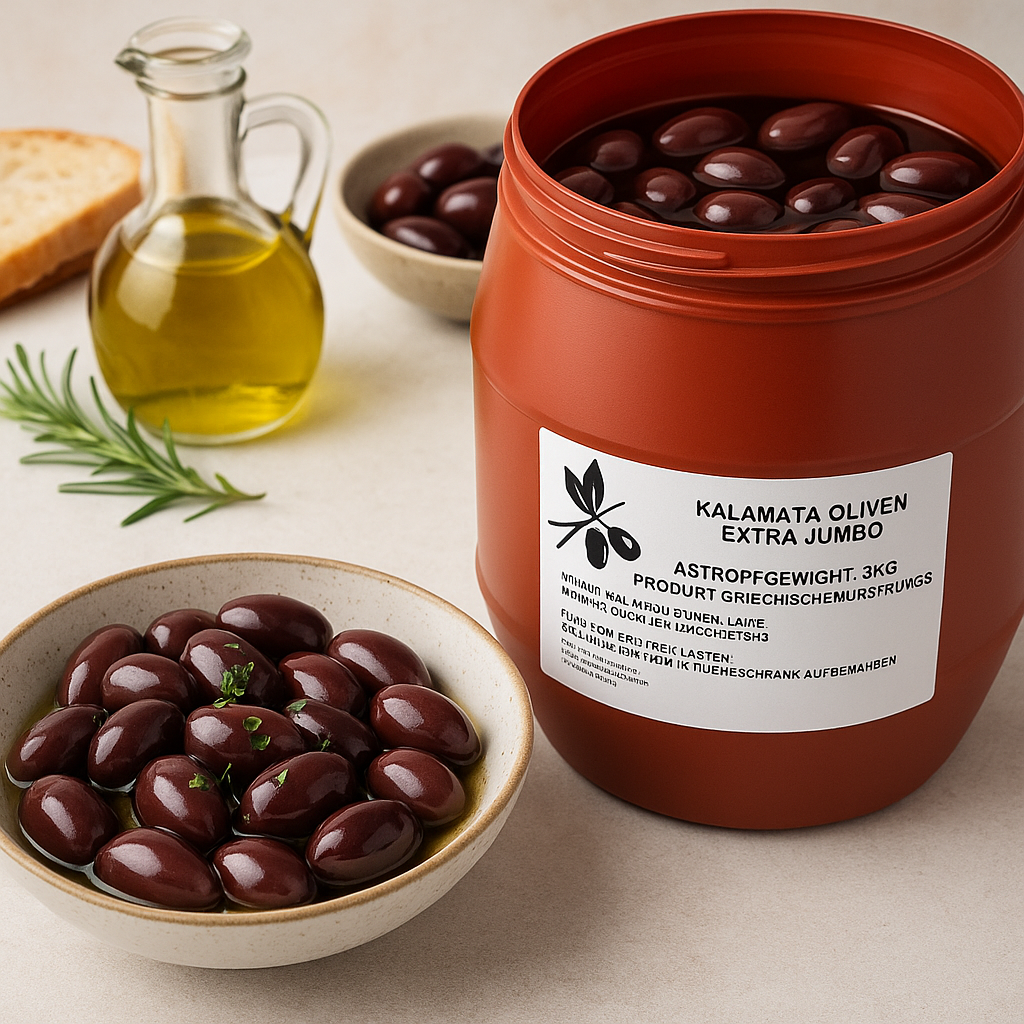 Kalamata Oliven 3 kg – OREA Feinkost | Griechische Premium-Oliven