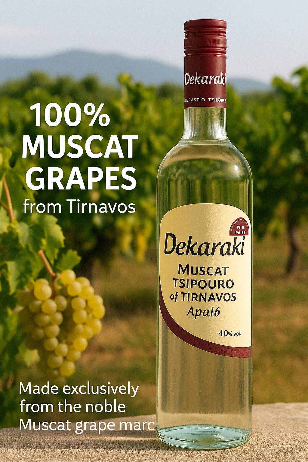 Dekaraki Tsipouro Muscat mit Anis – Aromatischer Genuss aus Griechenland, 700 ml