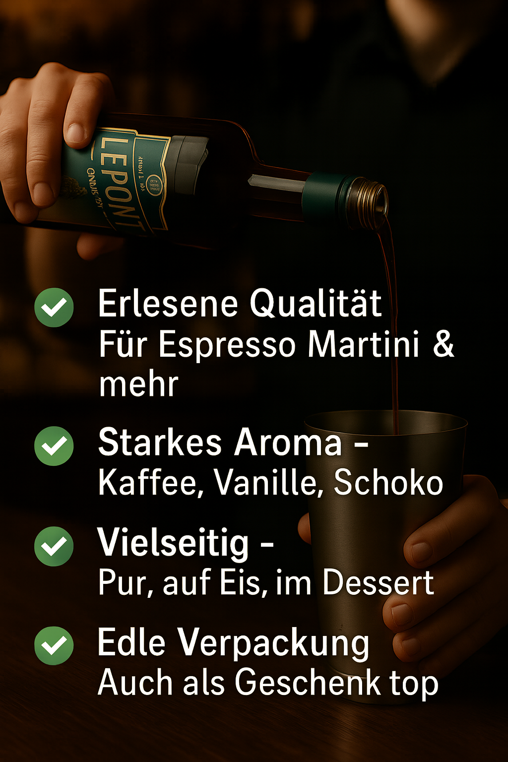 Le Pont Kaffelikör 700ml – Hochwertiger Kaffeelikör für Espresso Martini & edle Cocktails | Vollmundig & aromatisch