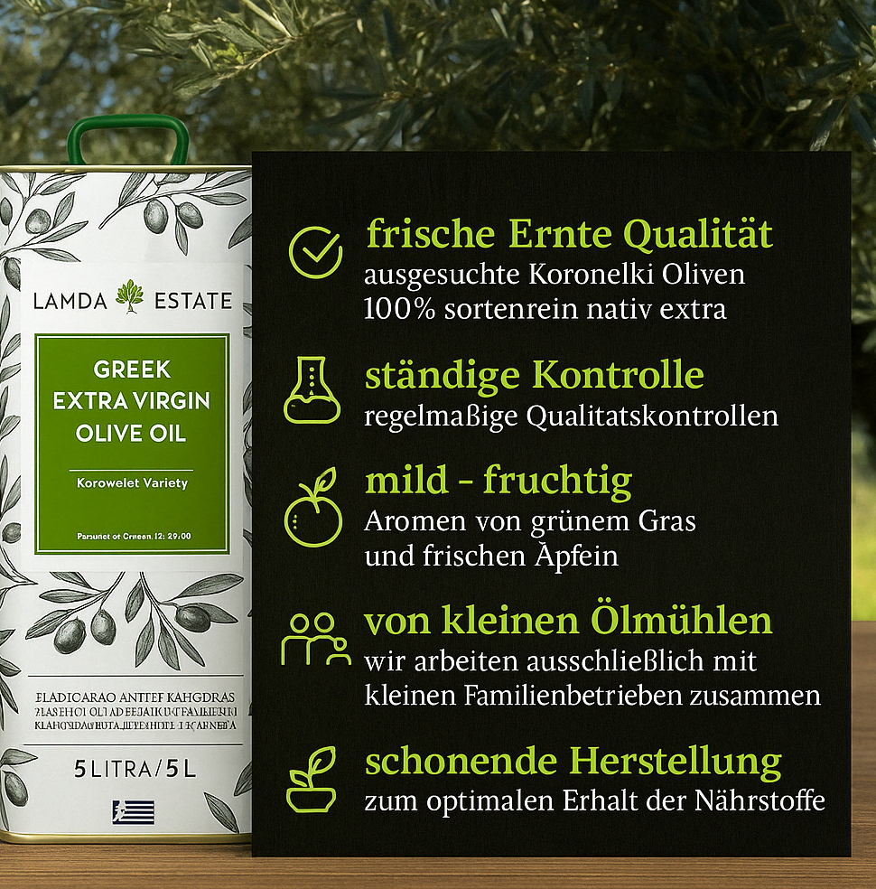 Lamda Estate Griechisches Olivenöl extra nativ Peleponnes 5 Liter