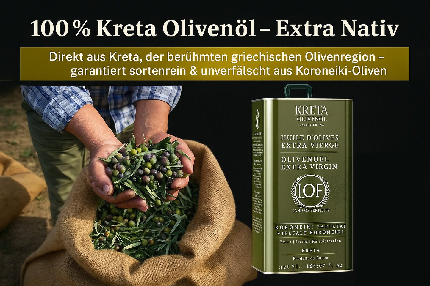 Kreta LOF griechisches Olivenöl 5 Liter extra nativ Kanister (stark verbeult.⚠️)