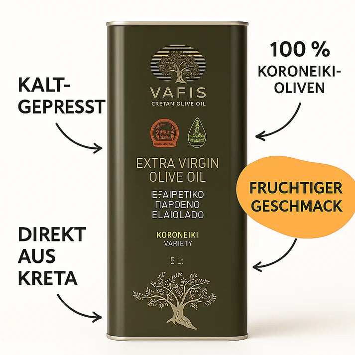 Genuss-Bundle: VAFIS Olivenöl 5L + Dragon Kaffeebohnen Barista 1kg – Premium-Qualität aus Kreta & Italien