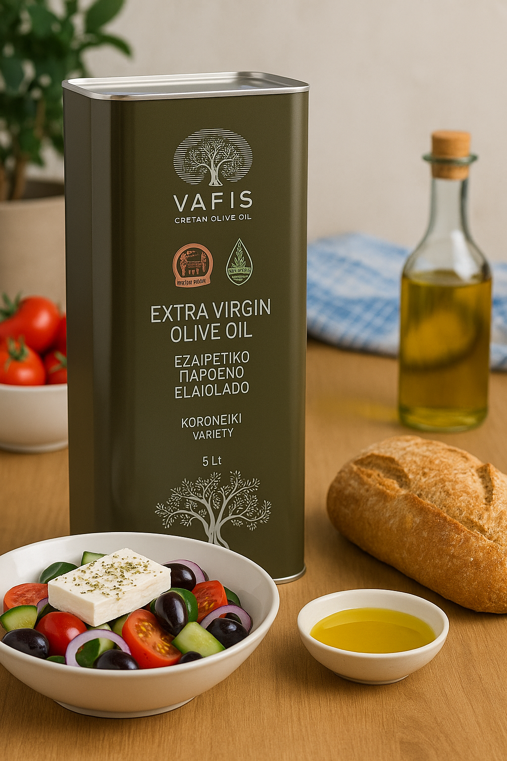 VAFIS griechisches Olivenöl 5L – 100 % Koroneiki aus Kreta – Frische Ernte - extra nativ