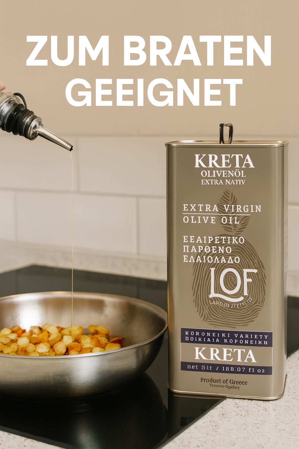 Kreta LOF Olivenöl 5L extra nativ im Kanister + GRATIS Balsamico Essig (250 ml)