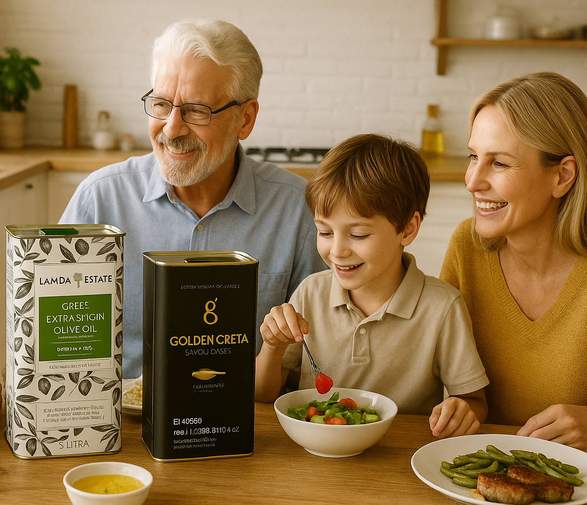 🌿 Lamda Estate Premium-Olivenöl Vorteilspaket – 5L + 1L Kreta Extra-Genuss Bundle