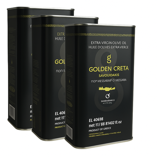 Golden Creta, natives Olivenöl extra aus Kreta 3x1 Liter Kanister, frische Ernte