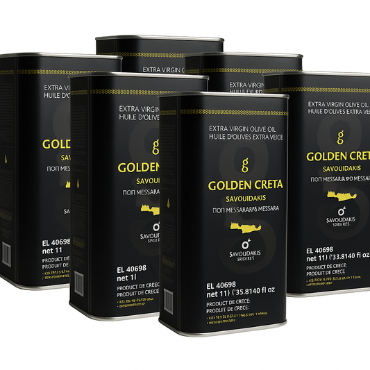 Golden Creta, natives Olivenöl extra aus Kreta 6x1 Liter Kanister - frische Ernte