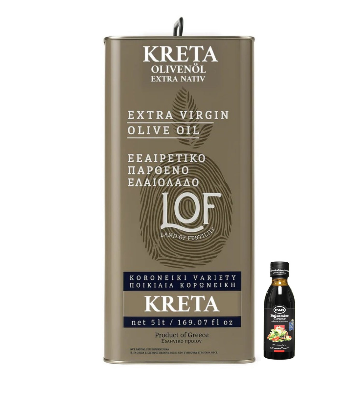 Kreta LOF griechisches Olivenöl 5 Liter extra nativ Kanister + Balsamico Creme 250g gratis