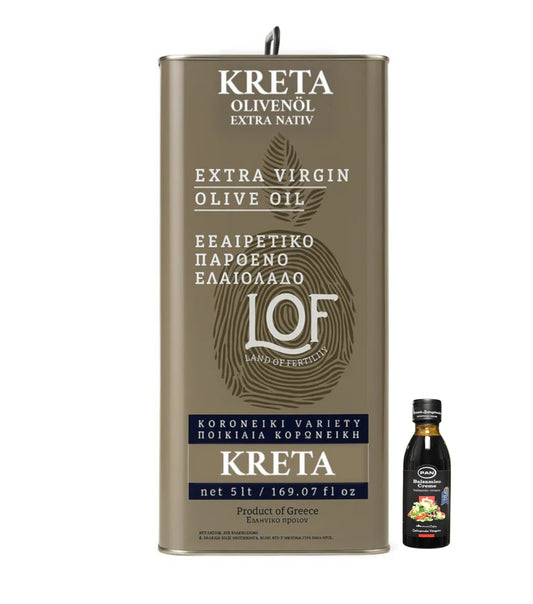 Kreta LOF griechisches Olivenöl 5 Liter extra nativ Kanister + Balsamico Creme 250g gratis