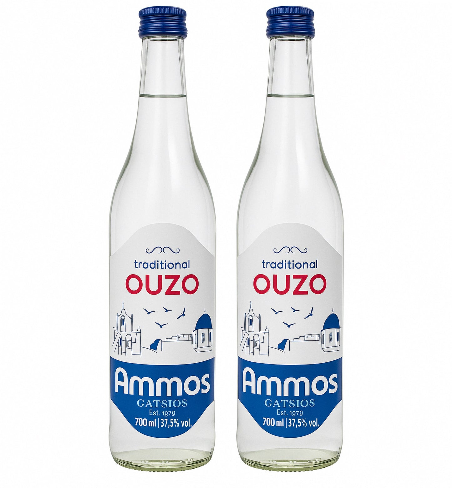 Ouzo Ammos mit Anis, griechischer Uzo Gatsios 2x700ml