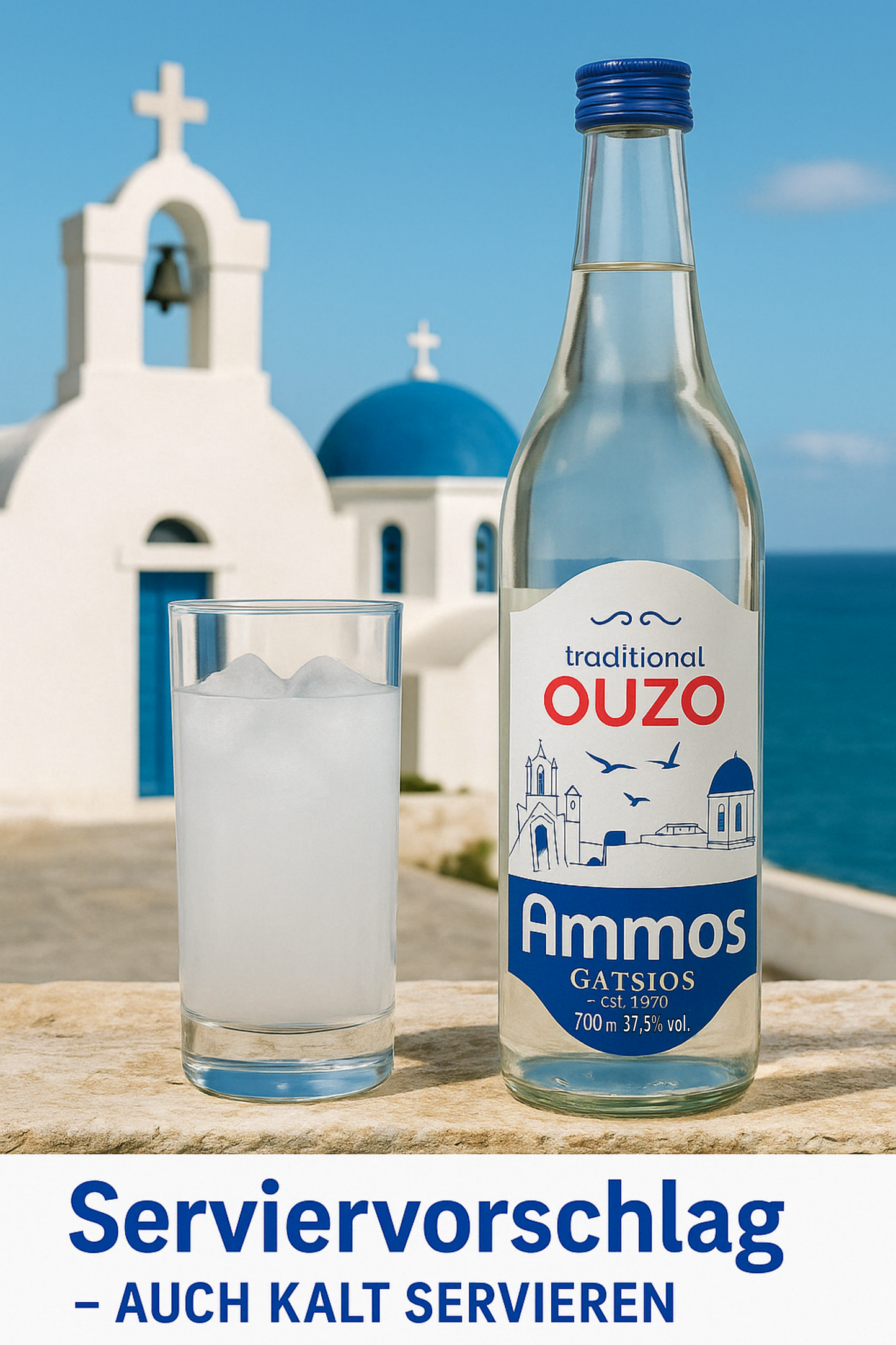 Ouzo Ammos mit Anis, griechischer Uzo Gatsios 6x700ml