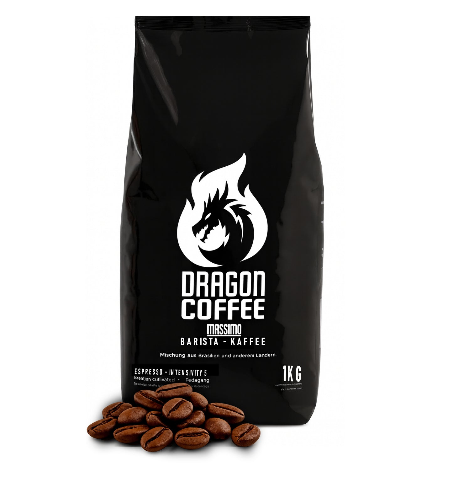 Dragon Coffee Barista – Kaffeebohnen 1kg – Italienische Röstung, kräftig & vollmundig, Kaffee ganze Bohnen mit hohem Koffeingehalt