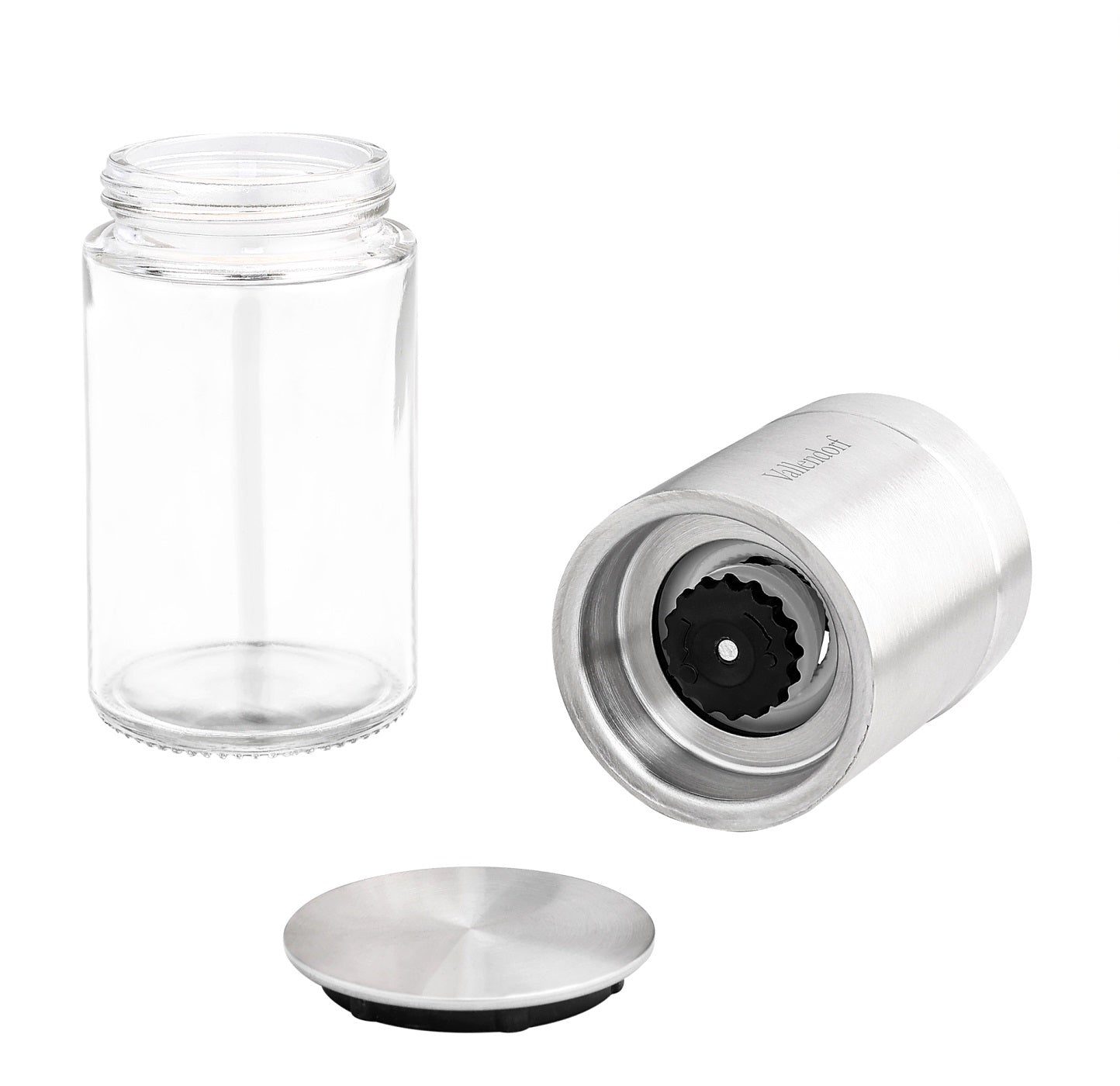 Vallendorf Gewürzmühlen-Set, Pfeffermühle & Salzmühle, 2-teilig, Edelstahl, Glasoptik (ohne Inhalt)