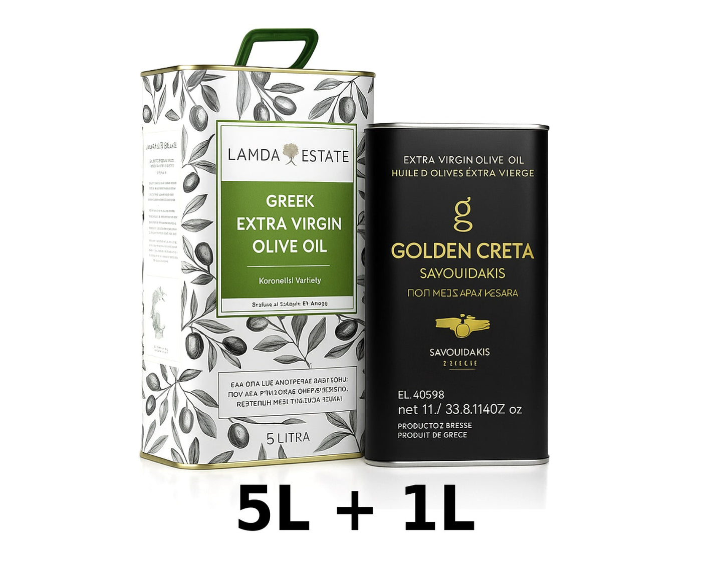 🌿 Lamda Estate Premium-Olivenöl Vorteilspaket – 5L + 1L Kreta Extra-Genuss Angebot, Limitiert