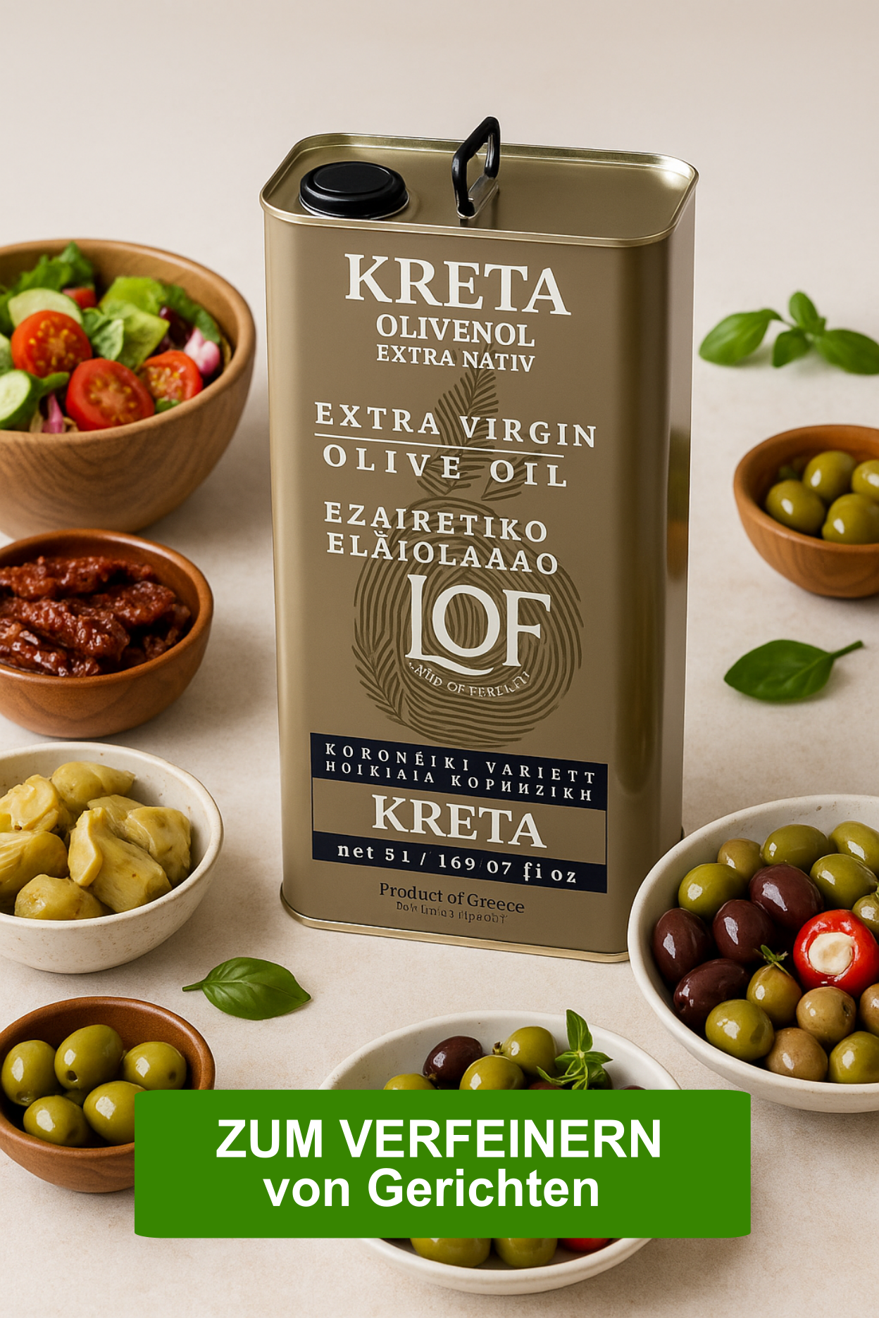 LOF Olivenöl 5L – 100 % Koroneiki – extra nativ aus Kreta – frische Ernte, griechisches Olivenöl