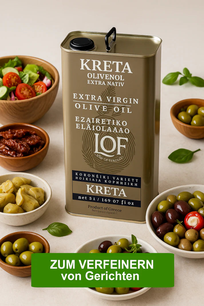 Kreta LOF griechisches Olivenöl 5 Liter extra nativ Kanister + Balsamico Creme 250g gratis