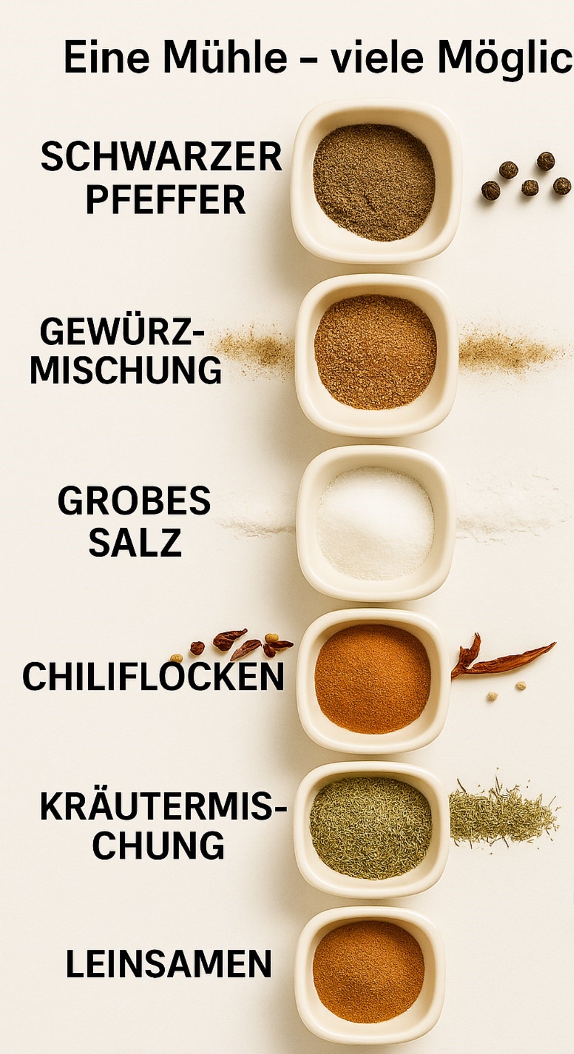 Vallendorf Gewürzmühlen-Set, Pfeffermühle & Salzmühle, 2-teilig, Edelstahl, Glasoptik (ohne Inhalt)