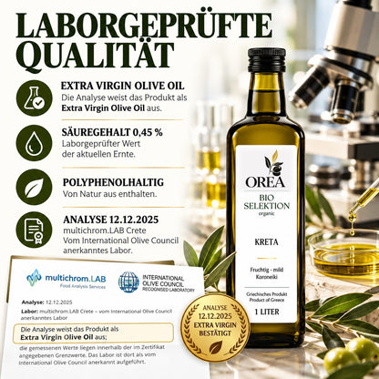 OREA Bio Olivenöl Extra Nativ aus Kreta – 1L Koroneiki (Ernte 2025/26) | Frisch abgefüllt