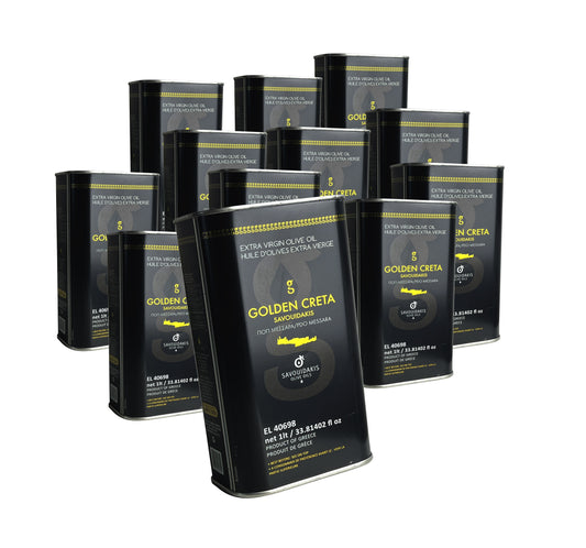 Special Aktion - Golden Creta, natives Olivenöl extra aus Kreta 12x1 Liter Kanister - Limitierte Vorbestellung 2-3 Wochen Versandzeit