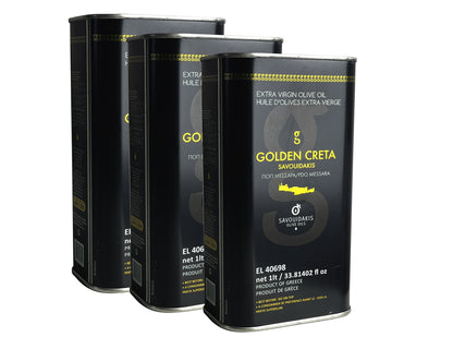 Golden Creta, natives Olivenöl extra aus Kreta 3x1 Liter Kanister - frische Ernte