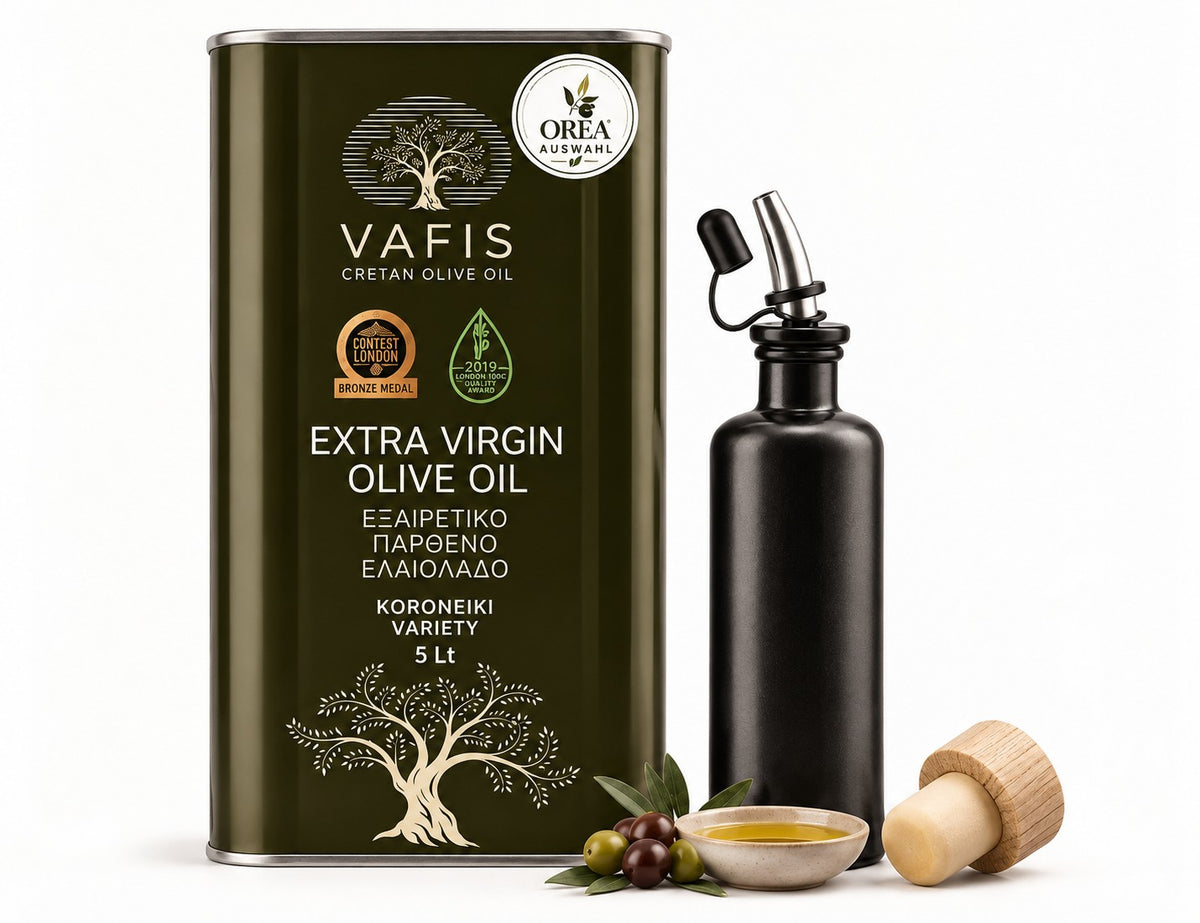 OREA Auswahl – 5L Extra Natives Olivenöl aus Kreta inkl. Premium-Dosierflasche | Ernte 2025/26