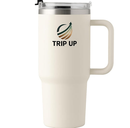 Trip Up Thermobecher Edelstahl, BPA-frei, Spülmaschinenfest, Auslaufsicher 40oz (Cloud Cream)