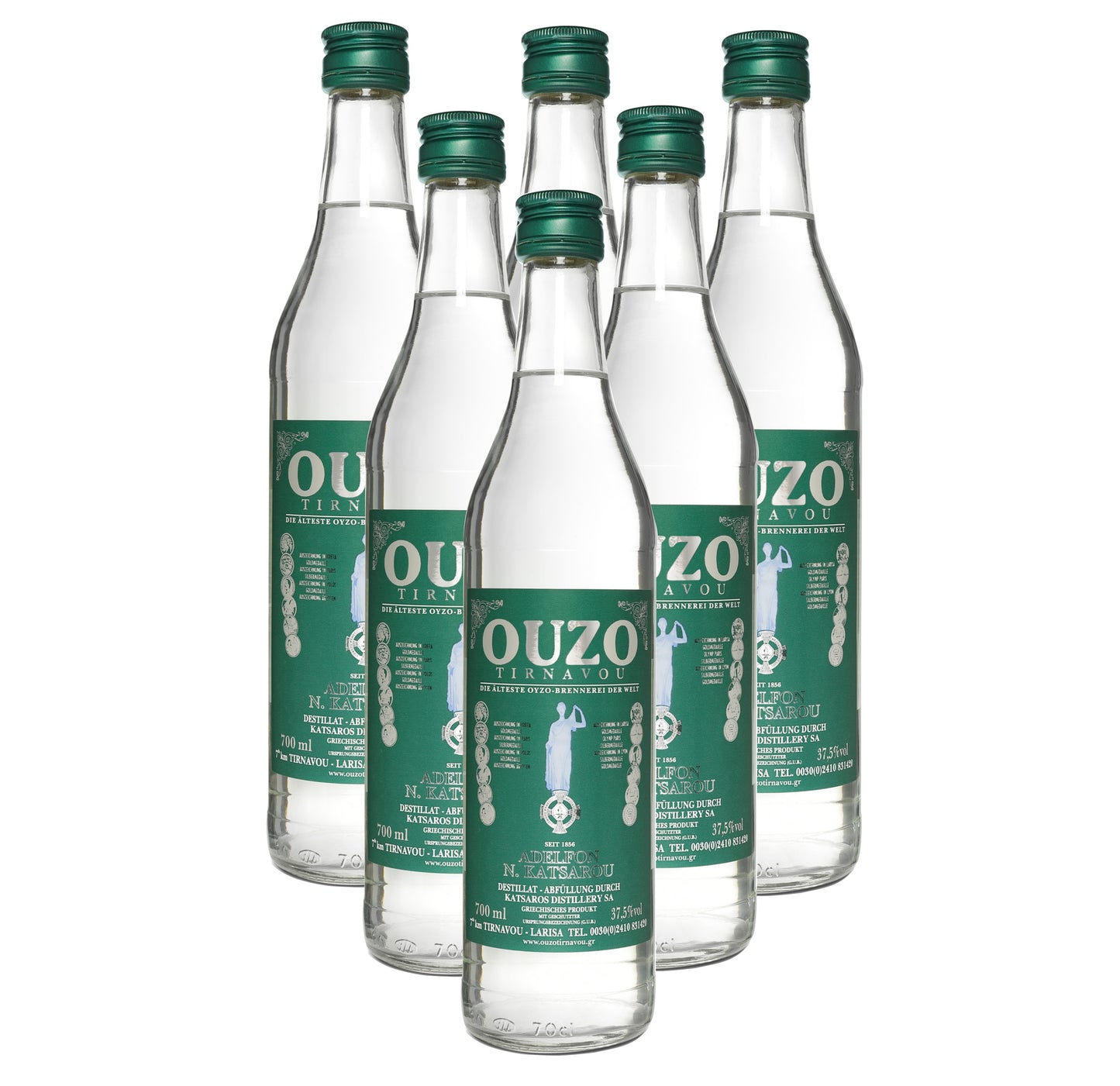 Ouzo grün  - Tirnavou, Katsaros -  6x 700ml