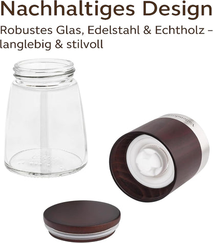 Vallendorf Gewürzmühlen-Set, Pfeffermühle & Salzmühle, 2-teilig, Edelstahl Holzoptik (ohne Inhalt)