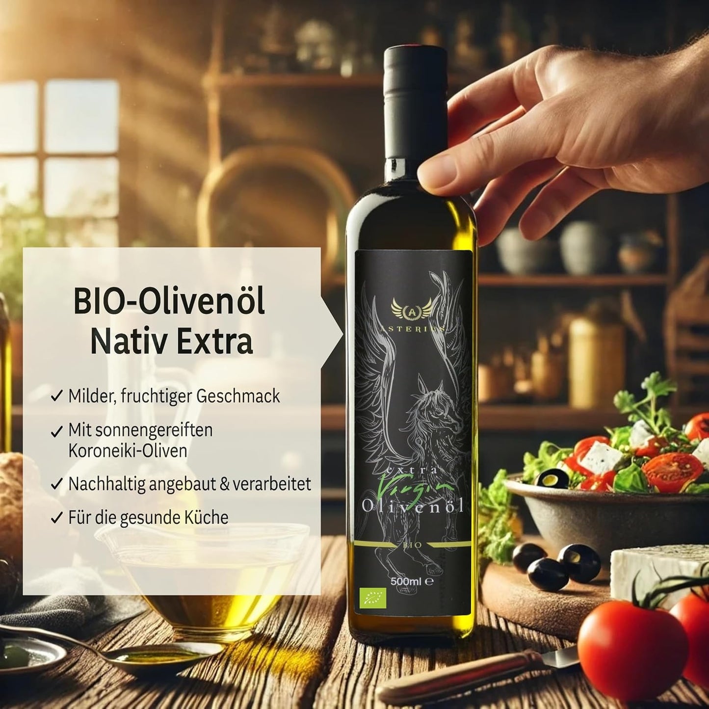Asterius griechsiches Bio Olivenöl extra nativ - 2x500ml