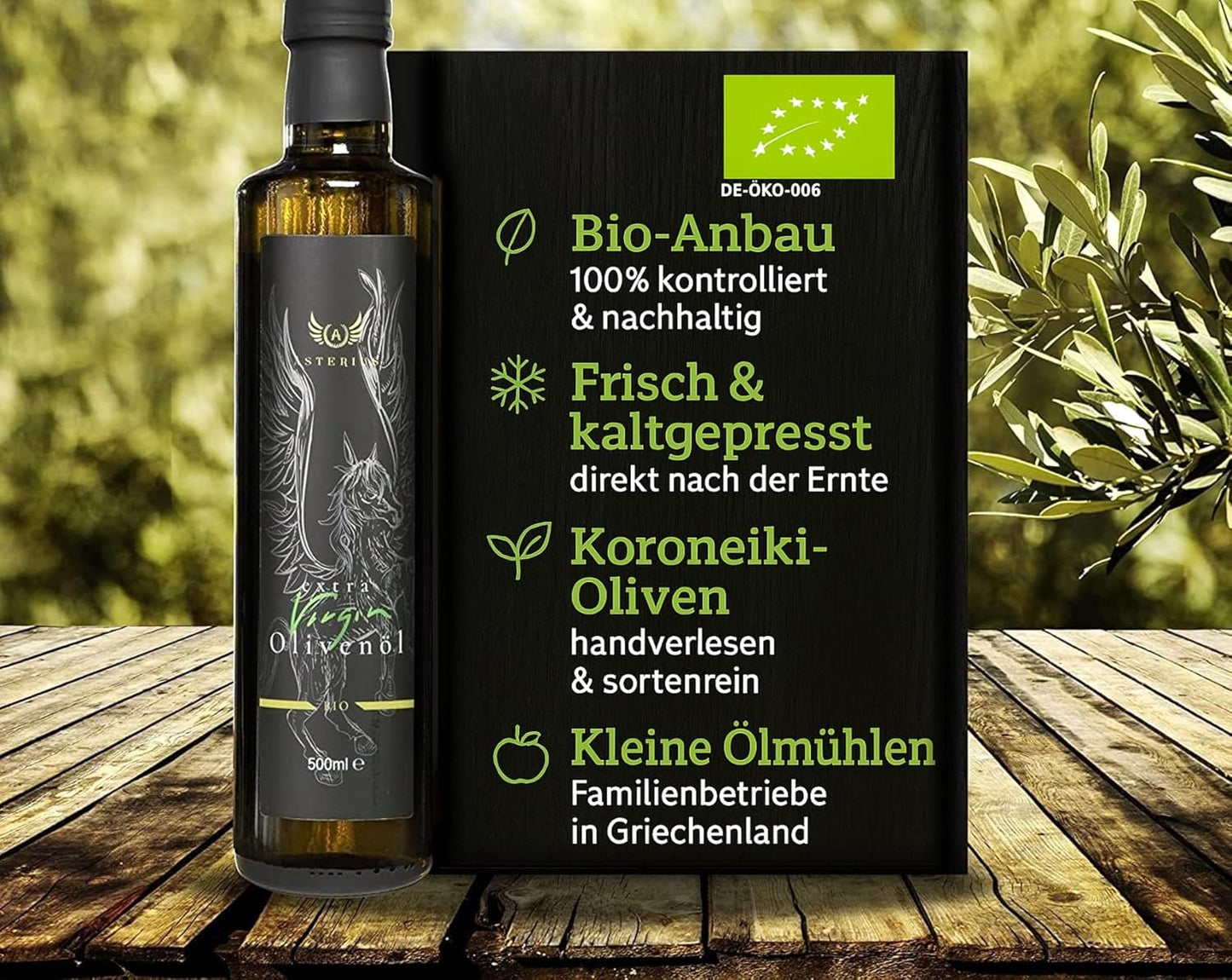 Asterius griechsiches Bio Olivenöl extra nativ - 2x500ml