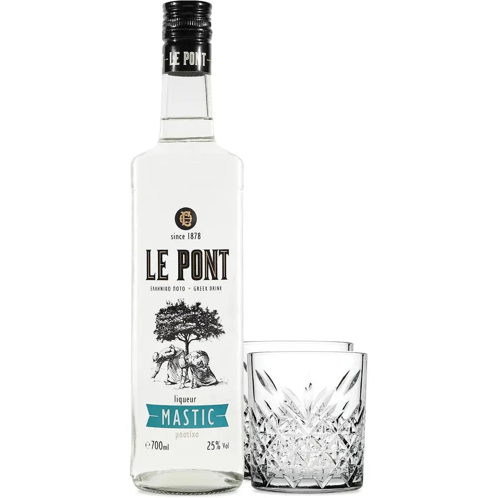 Cocktail Mastiha Likör 700ml mit 2x Cocktail Gläser