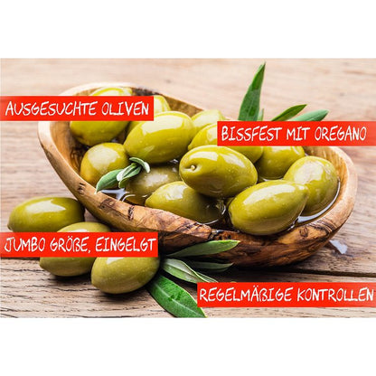 Lamda Estate - grüne griechische Oliven mit Oregano 3x250g (750g)