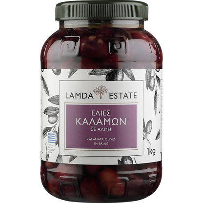 Lamda Estate - Kalamata Oliven schwarz (Jumbo) 1Kg