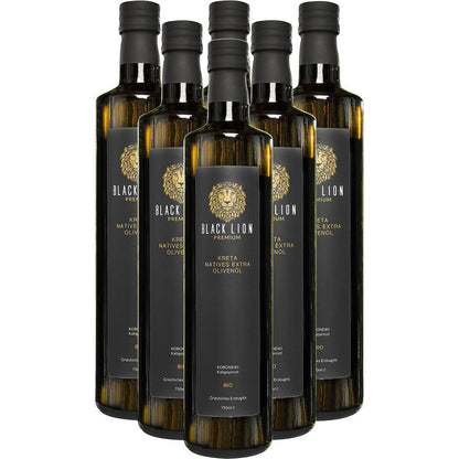 Black Lion BIO Olivenöl aus Kreta – 6x 750ml – extra nativ, kaltgepresst & fruchtig-mild – Premium Olivenöl direkt vom Erzeuger