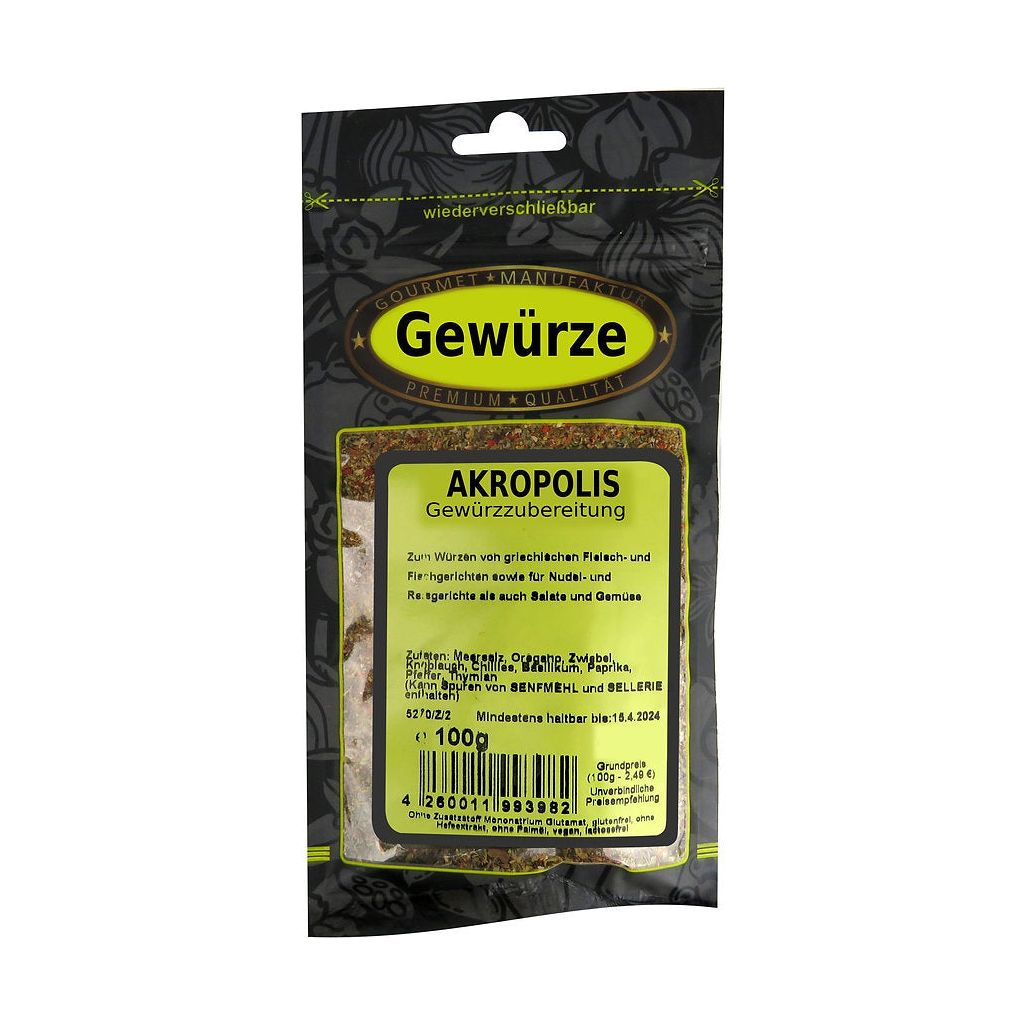 Akropolis griechische Gewürzmischung für Gyros, Grillfleisch & Feta (100g)