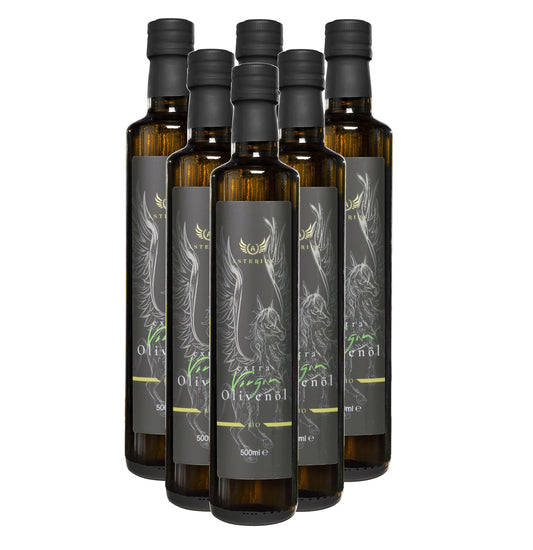 Asterius natives Bio Olivenöl extra 6x500ml | 3 Liter