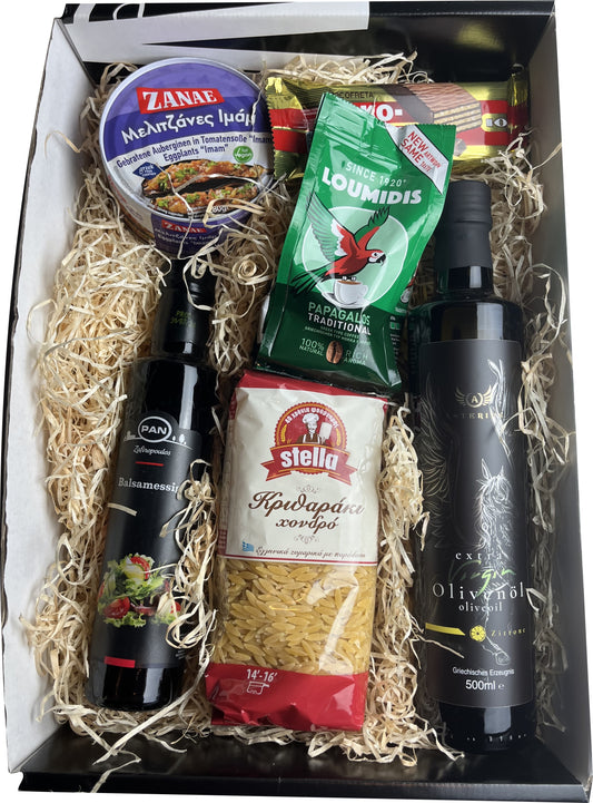 Favorite Geschenk Box OREA-Feinkost.de – Präsentkorb Olivenöl & Balsamico + Grußkarte